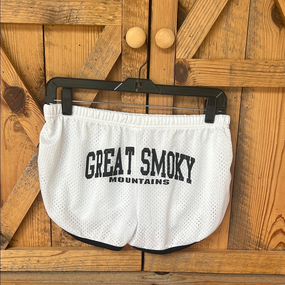 Great Smoky Mountains White and Black mesh Women's Shorts